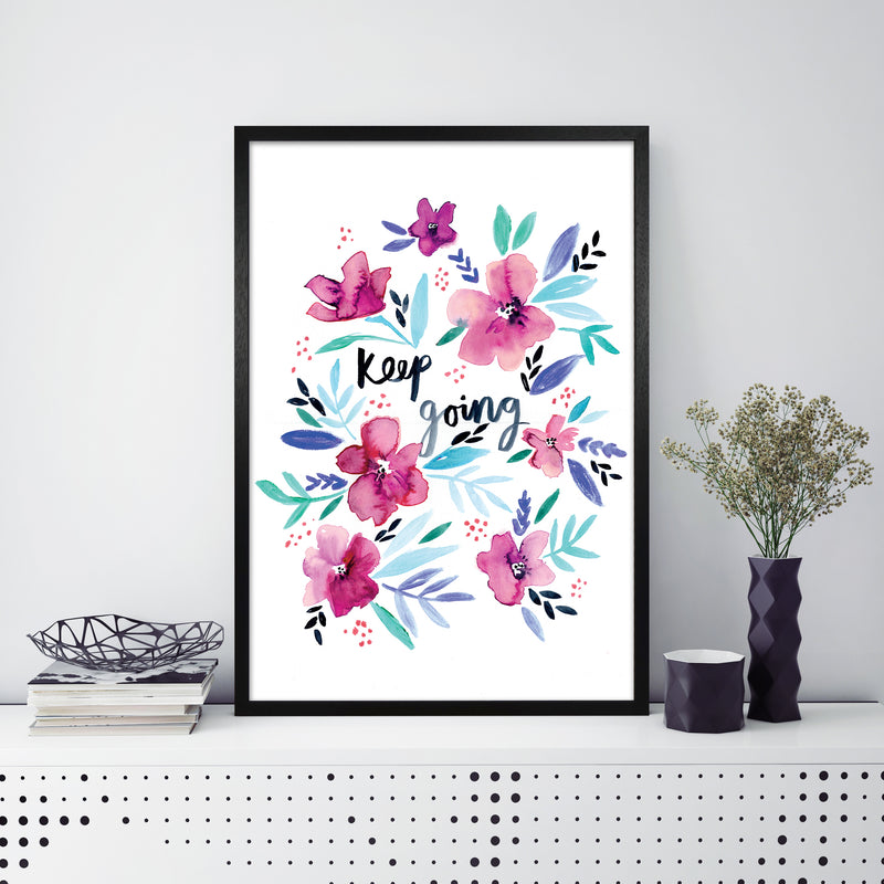 Laura Irwin Keep going floral A1 Black with White Mount