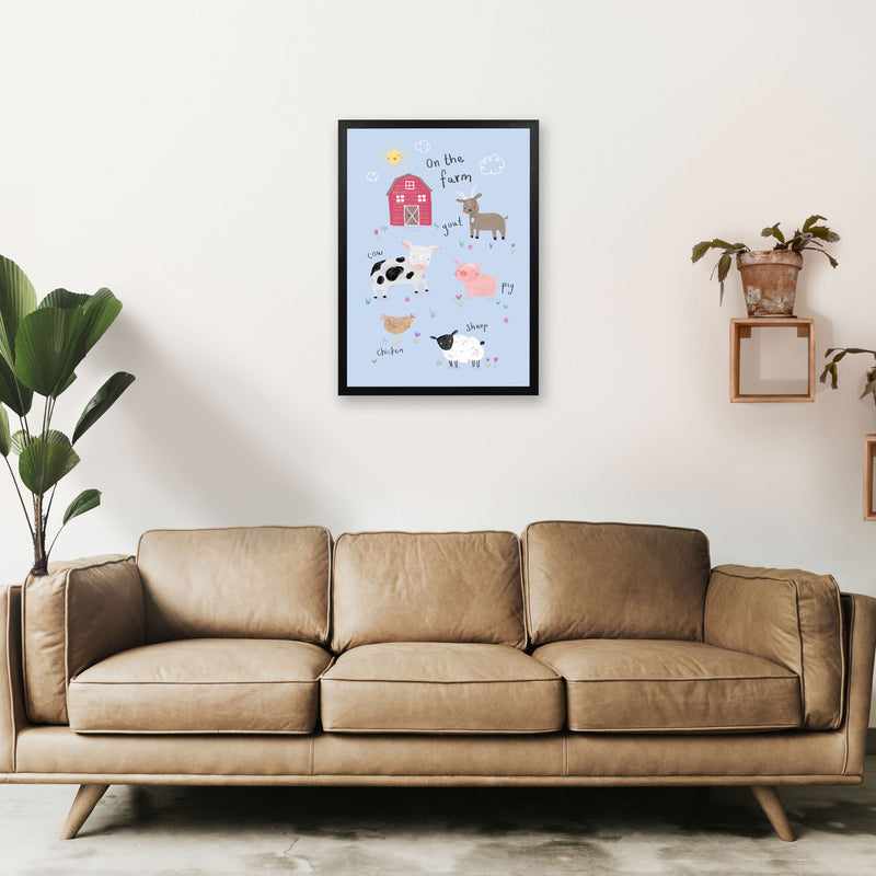 On The Farm  Art Print by Laura Irwin A2 White Frame