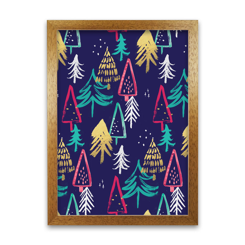 Laura Irwin Christmas Trees Pattern A1 Print Only with White Mount