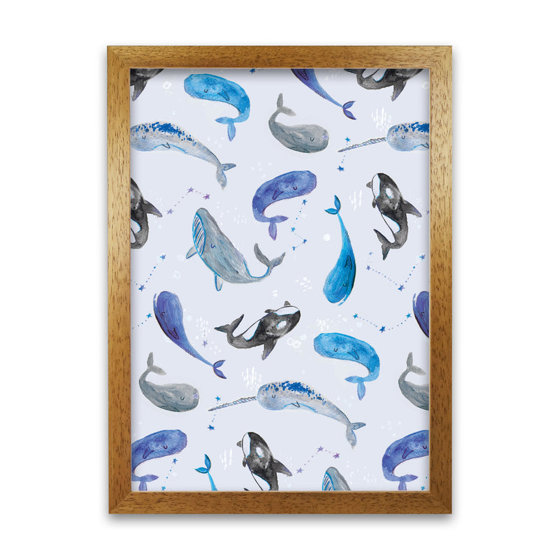 Laura Irwin Whales Repeat Patterm A1 Print Only with White Mount