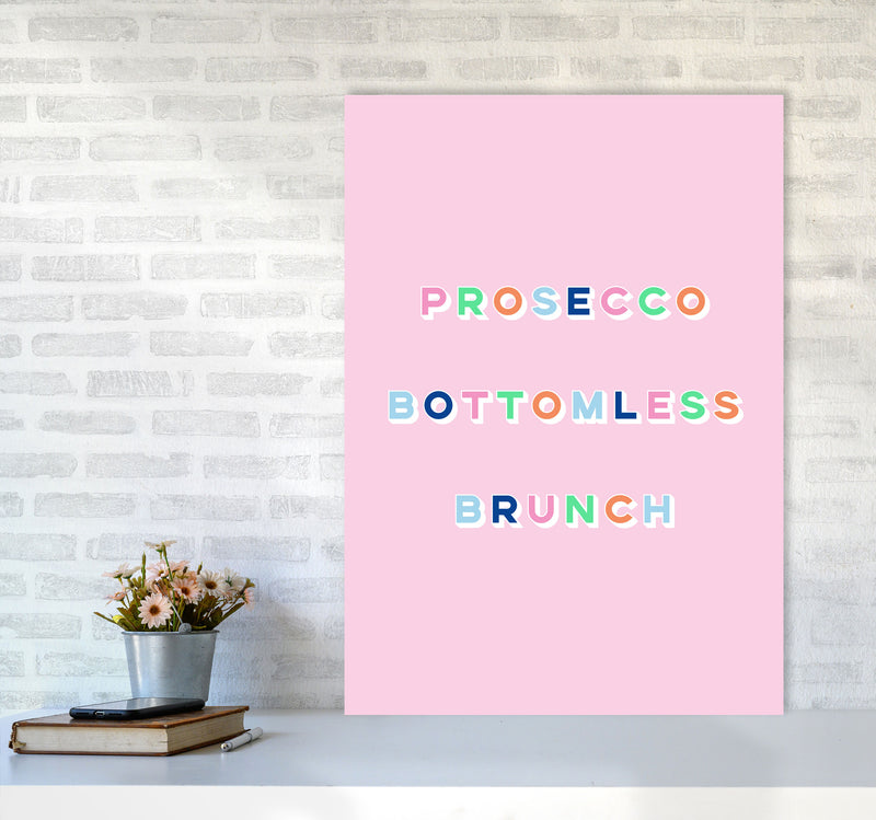 Prosecco Bottomless Brunch Art Print by Lucy Michelle A1 Black Frame