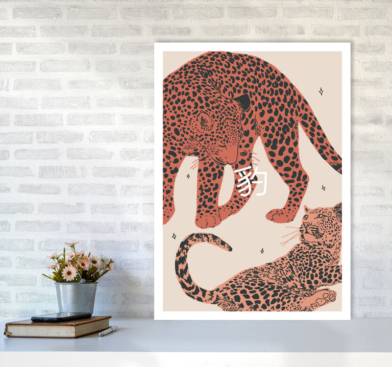 Leopards Art Print by Lucy Michelle A1 Black Frame