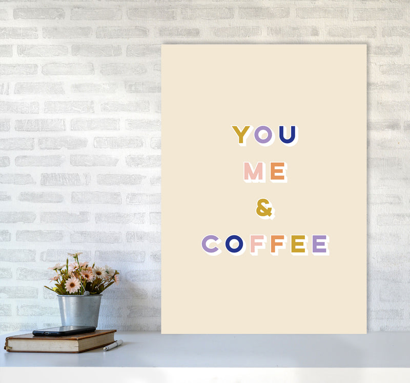 You Me and Coffee Art Print by Lucy Michelle A1 Black Frame
