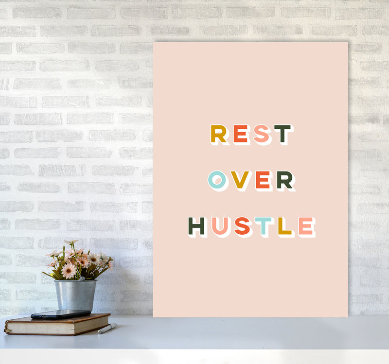 Rest Over Hustle Art Print by Lucy Michelle A1 Black Frame