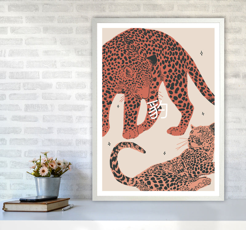 Leopards Art Print by Lucy Michelle A1 Oak Frame