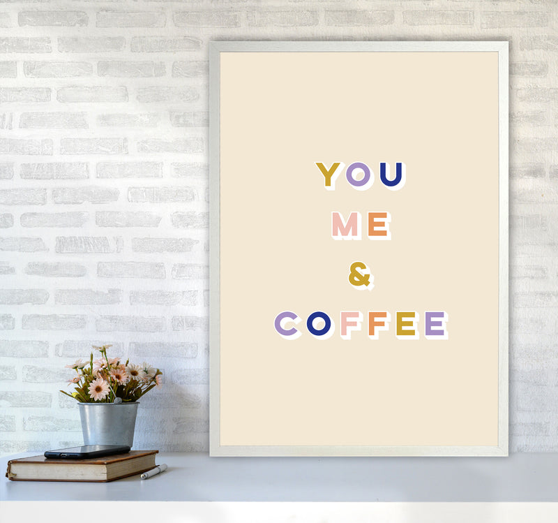 You Me and Coffee Art Print by Lucy Michelle A1 Oak Frame