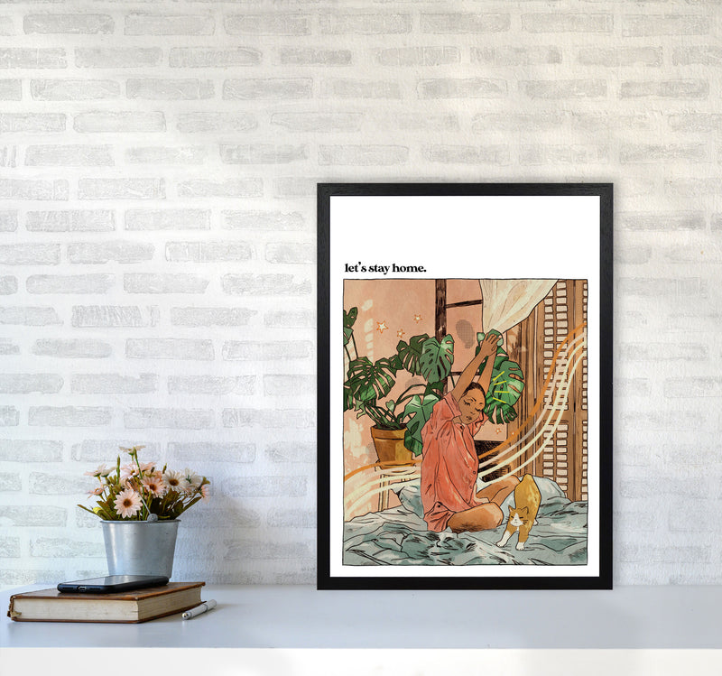 Stay Home II Art Print by Lucy Michelle A2 White Frame