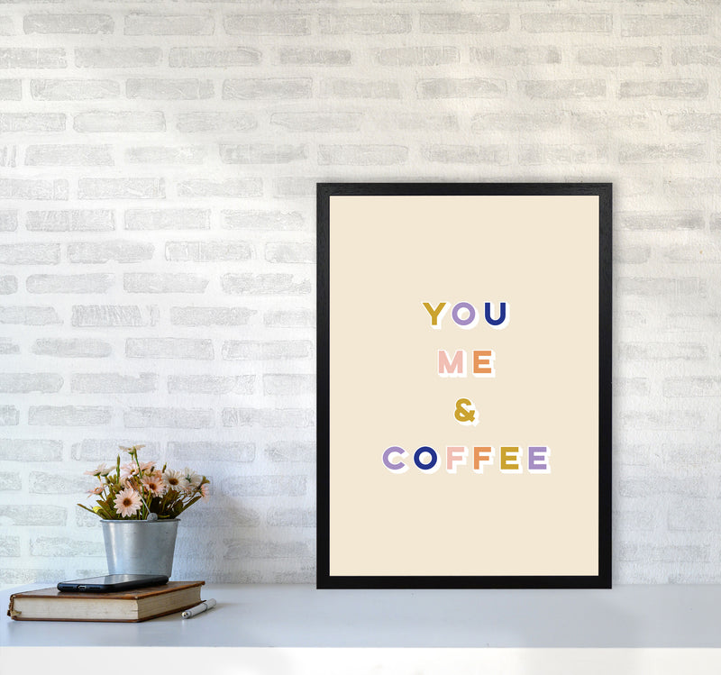 You Me and Coffee Art Print by Lucy Michelle A2 White Frame