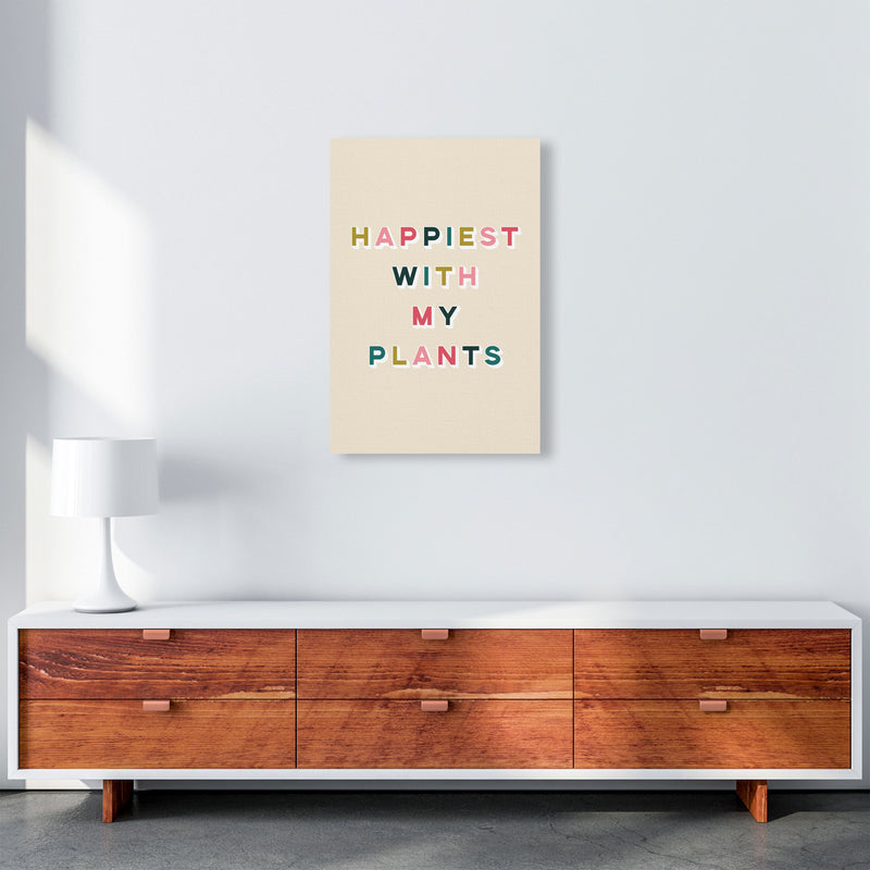 Happiest With My Plants Art Print by Lucy Michelle A2 Canvas