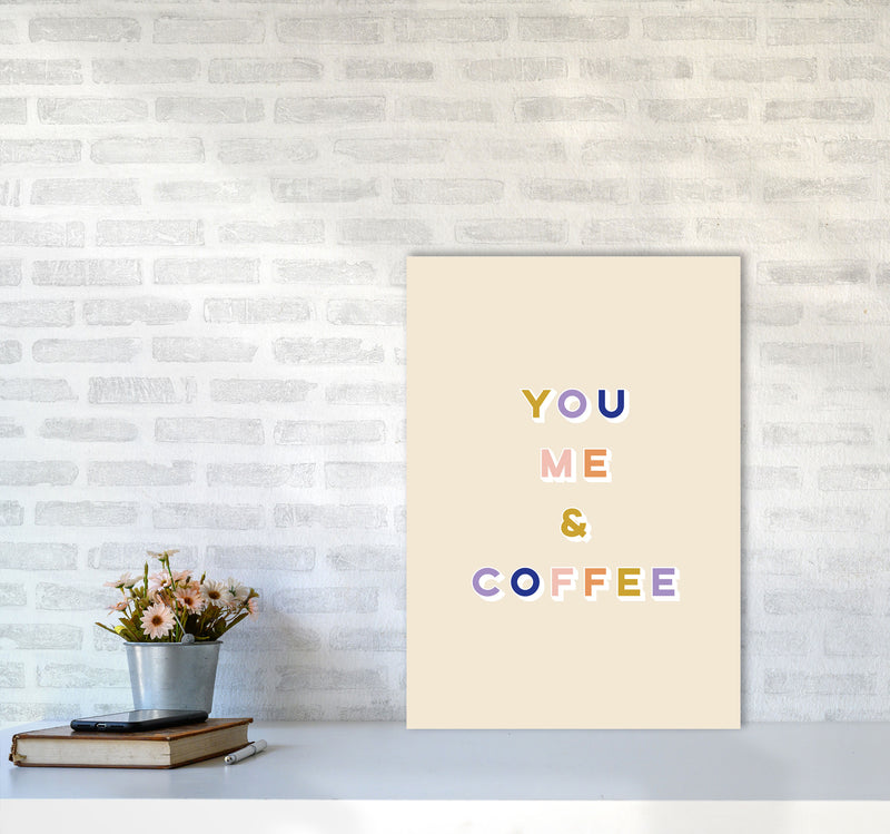 You Me and Coffee Art Print by Lucy Michelle A2 Black Frame