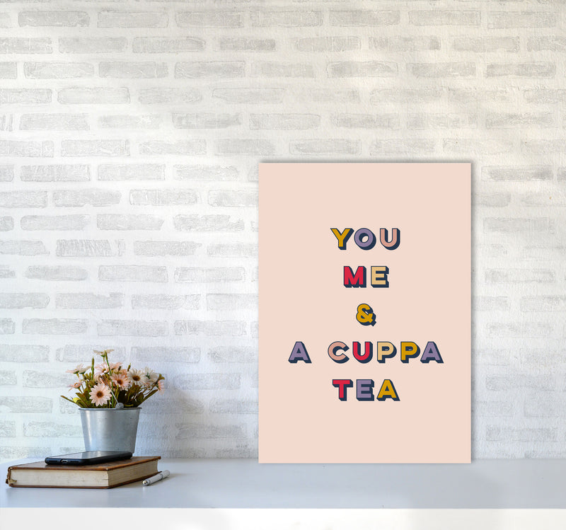 You Me And A Cuppa Tea Art Print by Lucy Michelle A2 Black Frame