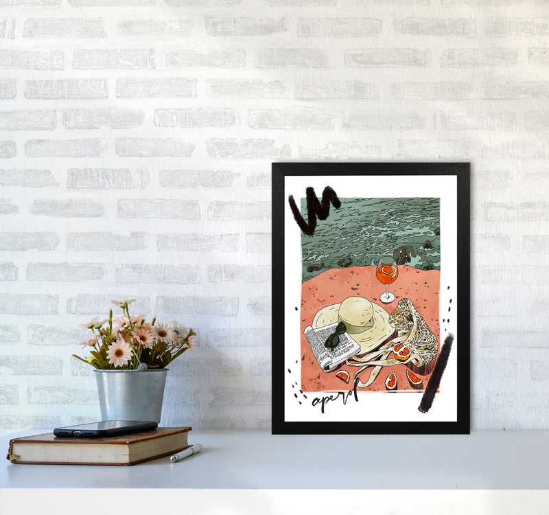 Aperol Art Print by Lucy Michelle A3 White Frame
