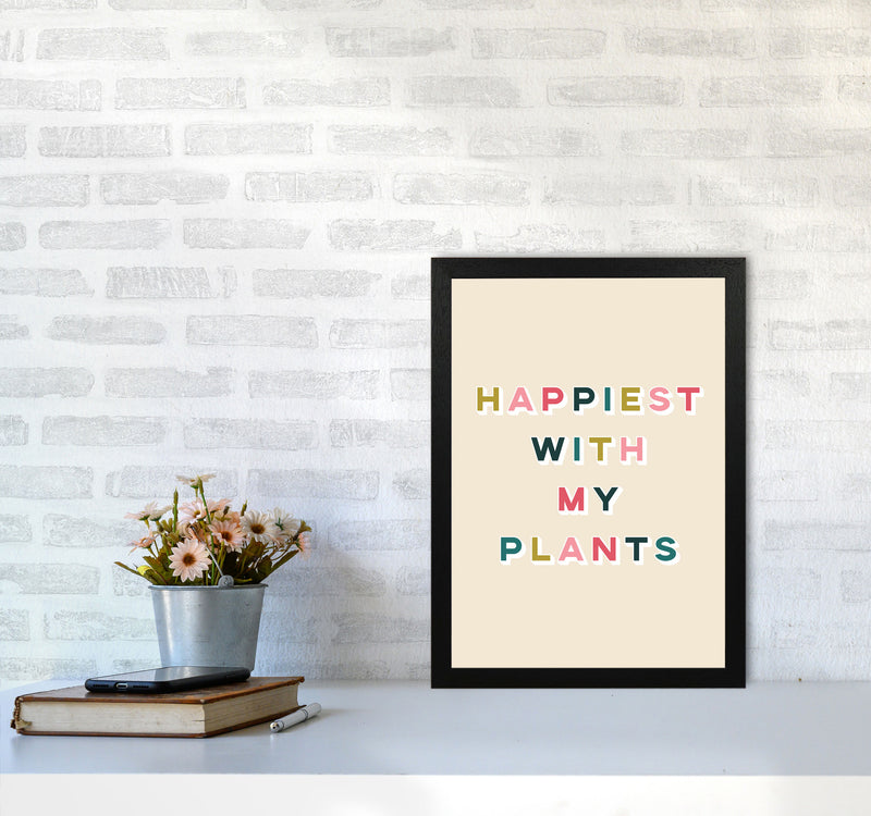 Happiest With My Plants Art Print by Lucy Michelle A3 White Frame
