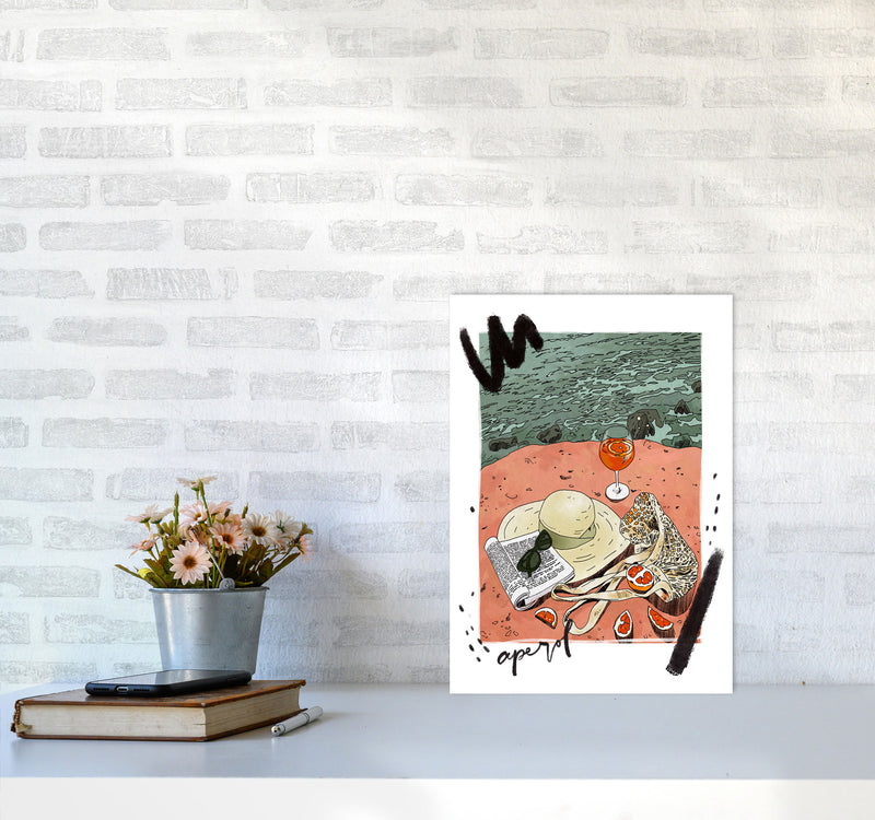 Aperol Art Print by Lucy Michelle A3 Black Frame