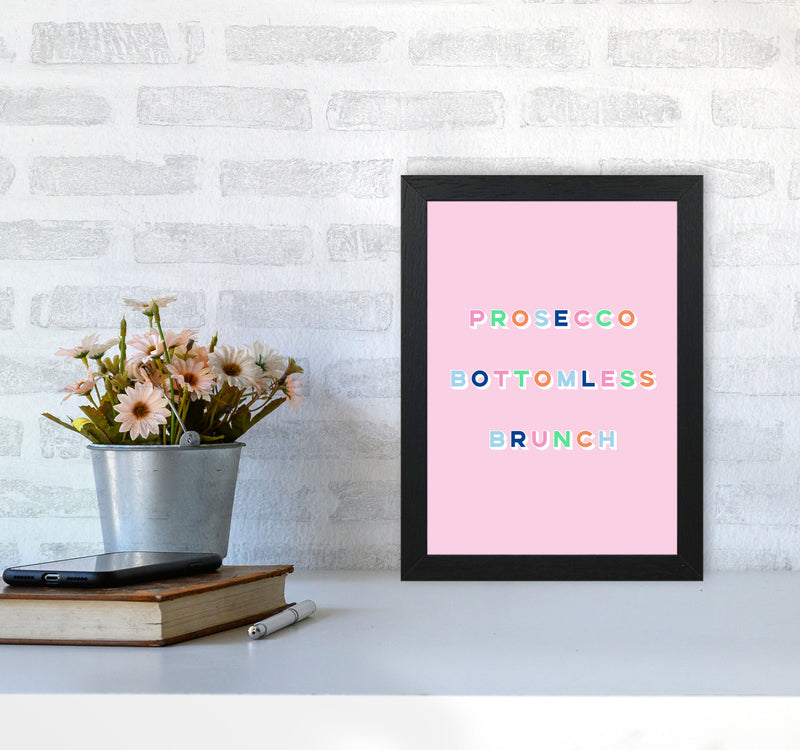 Prosecco Bottomless Brunch Art Print by Lucy Michelle A4 White Frame