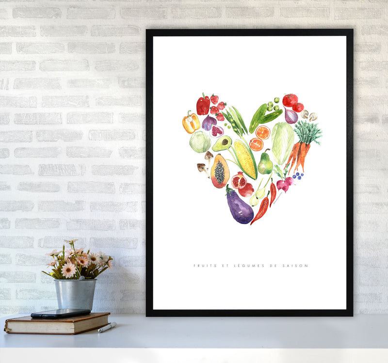 Fruit And Vegetables, Kitchen Food & Drink Art Prints A1 White Frame