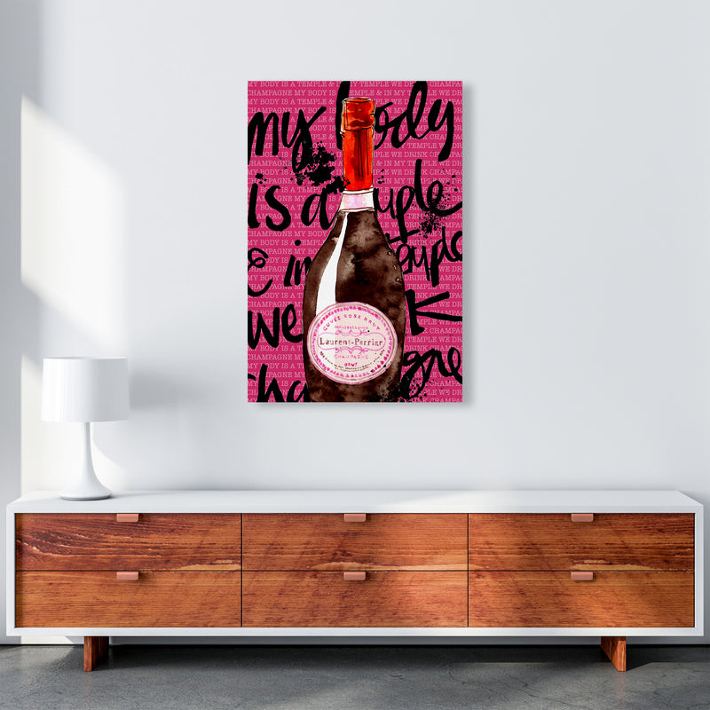 My Body Is A Temple Champagne, Kitchen Food & Drink Art Prints A1 Canvas
