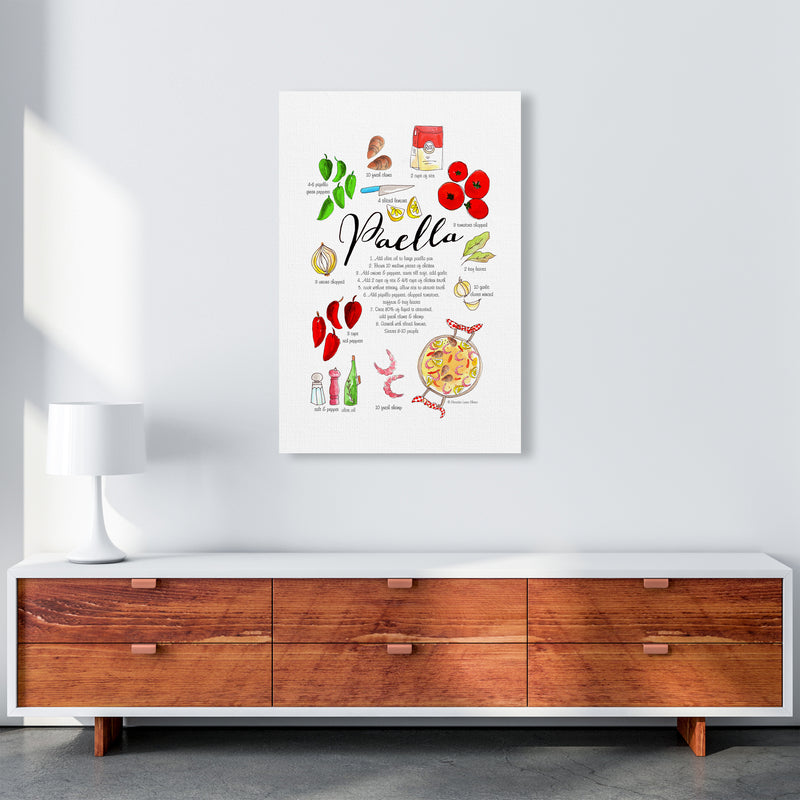 Paella Ingredients Recipe, Kitchen Food & Drink Art Prints A1 Canvas