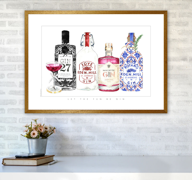 Let The Fun Be Gin, Kitchen Food & Drink Art Prints A1 Print Only