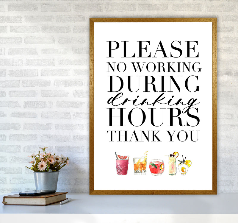No Working During Drinking Hours, Kitchen Food & Drink Art Prints A1 Print Only