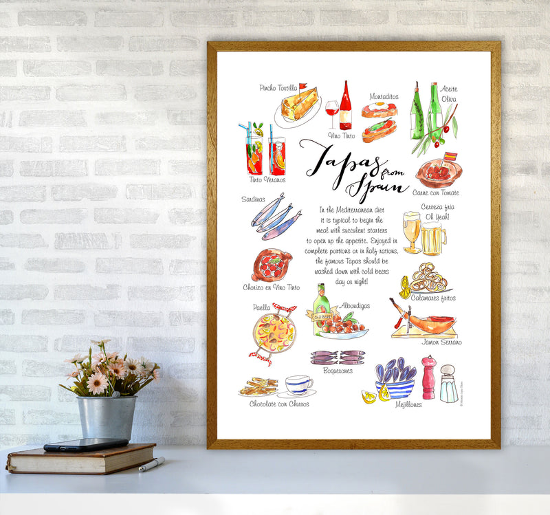 Spanish Tapas Ingredients, Kitchen Food & Drink Art Prints A1 Print Only