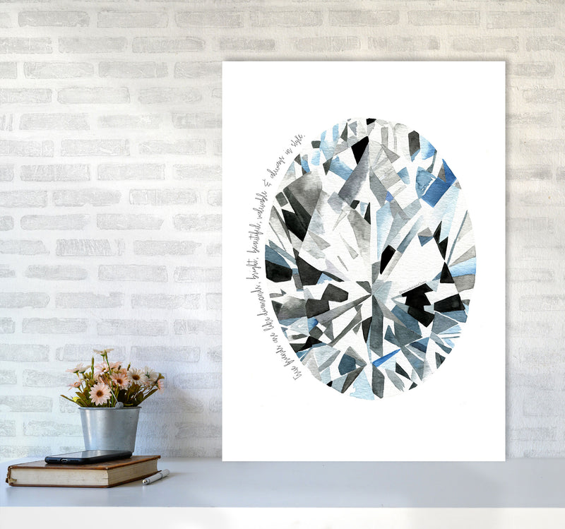 Oval Diamond Friends Inspirational Quote Modern Fashion Print A1 Black Frame