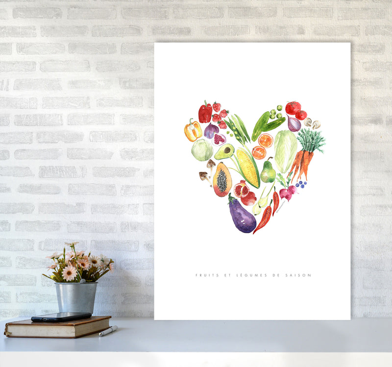 Fruit And Vegetables, Kitchen Food & Drink Art Prints A1 Black Frame