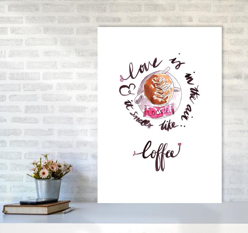 Smells Like Coffee, Kitchen Food & Drink Art Prints A1 Black Frame