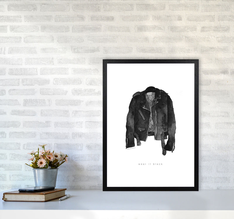 Wear It Black Leather Jacket Modern Fashion Print A2 White Frame