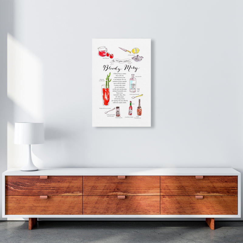 Bloody Mary Recipe, Kitchen Food & Drink Art Prints A2 Canvas