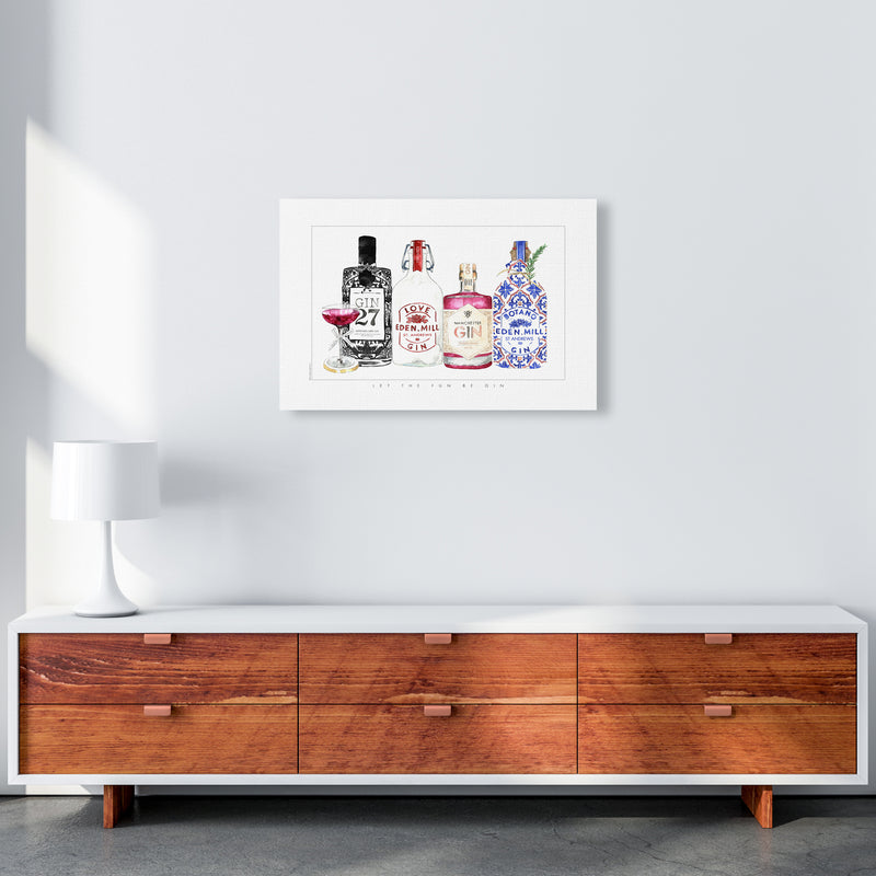 Let The Fun Be Gin, Kitchen Food & Drink Art Prints A2 Canvas