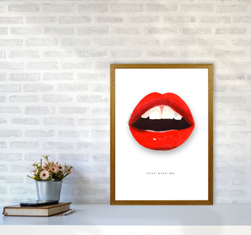 Just Kiss Me Lips Modern Fashion Print A2 Print Only