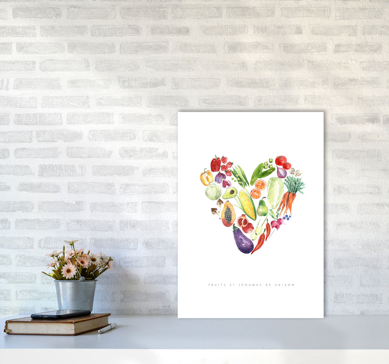 Fruit And Vegetables, Kitchen Food & Drink Art Prints A2 Black Frame
