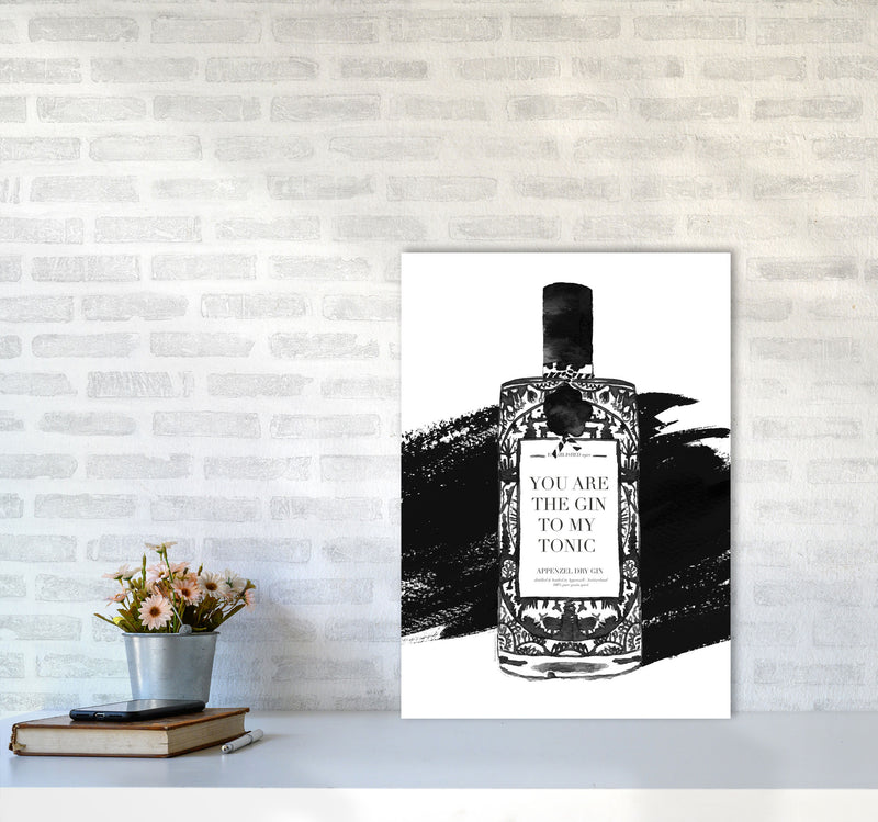 Gin To My Tonic, Kitchen Food & Drink Art Prints A2 Black Frame