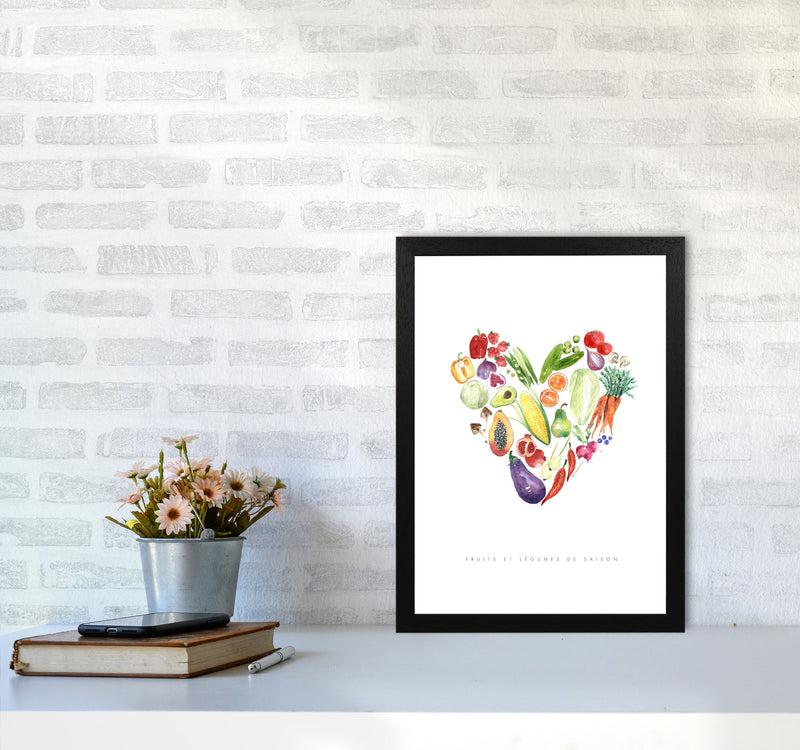 Fruit And Vegetables, Kitchen Food & Drink Art Prints A3 White Frame