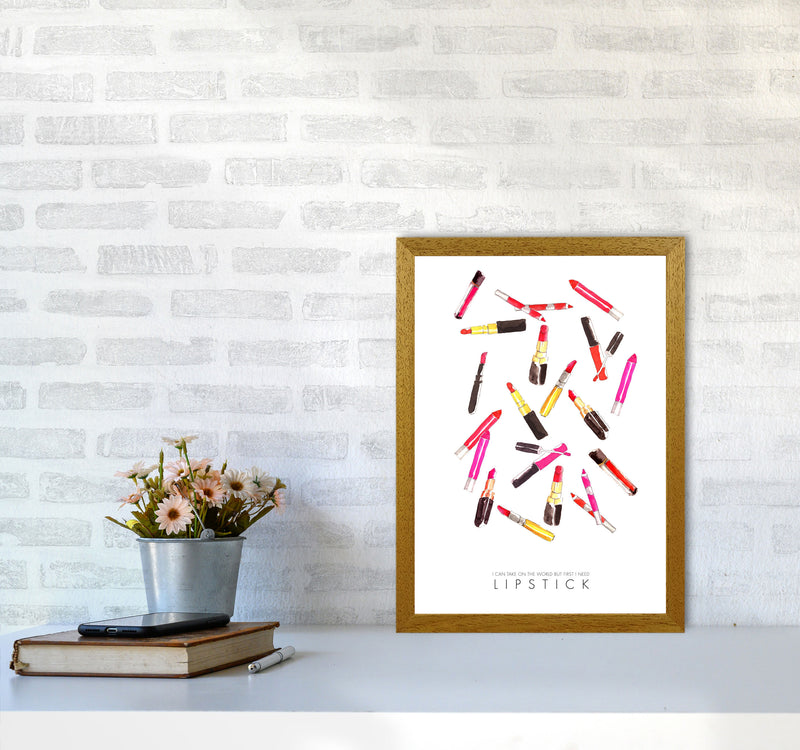 I Can Take On The World But First I Need Lipstick Modern Fashion Print A3 Print Only