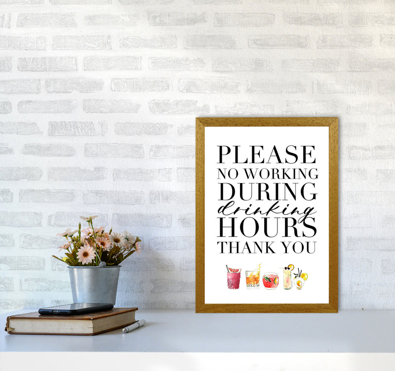 No Working During Drinking Hours, Kitchen Food & Drink Art Prints A3 Print Only