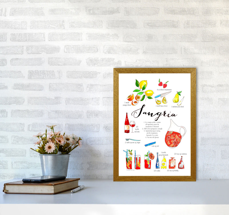 Sangria Ingredients Recipe, Kitchen Food & Drink Art Prints A3 Print Only