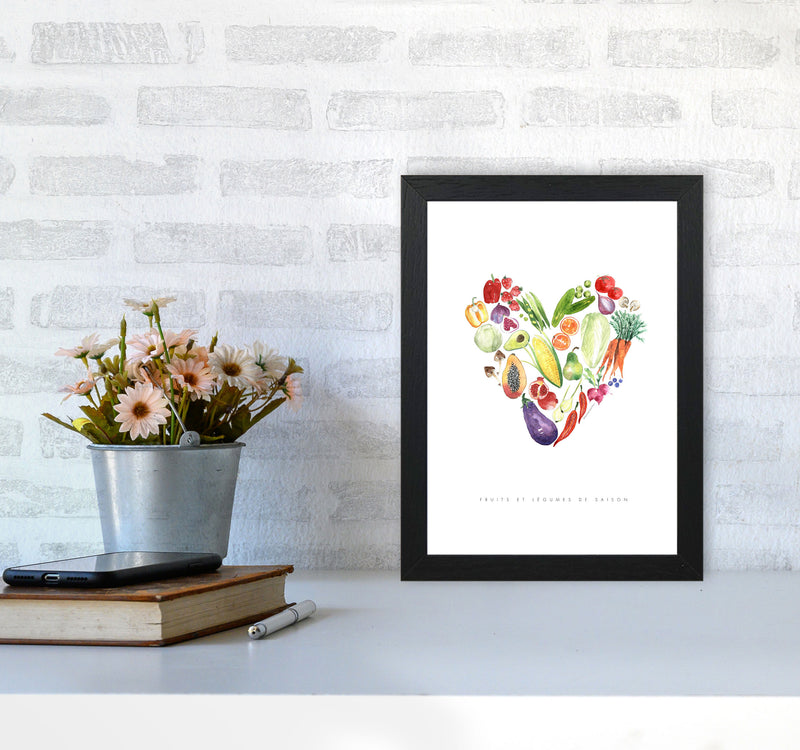 Fruit And Vegetables, Kitchen Food & Drink Art Prints A4 White Frame