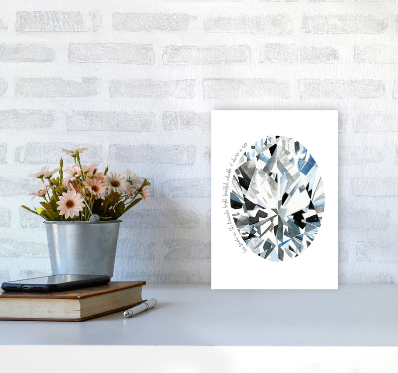 Oval Diamond Friends Inspirational Quote Modern Fashion Print A4 Black Frame