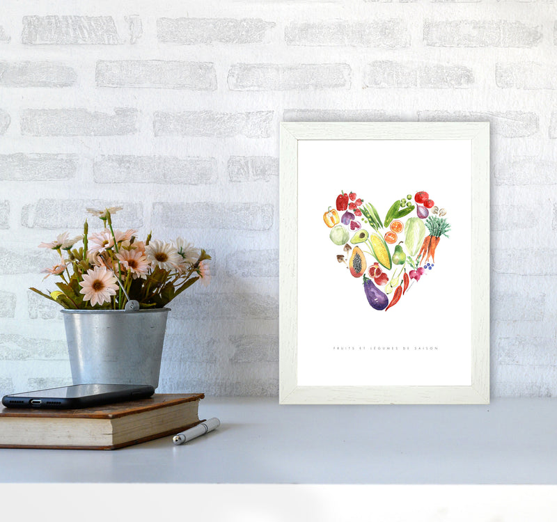 Fruit And Vegetables, Kitchen Food & Drink Art Prints A4 Oak Frame