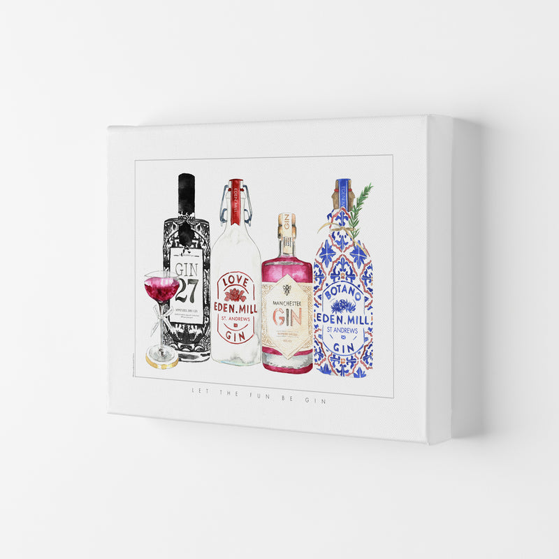 Let The Fun Be Gin, Kitchen Food & Drink Art Prints Canvas