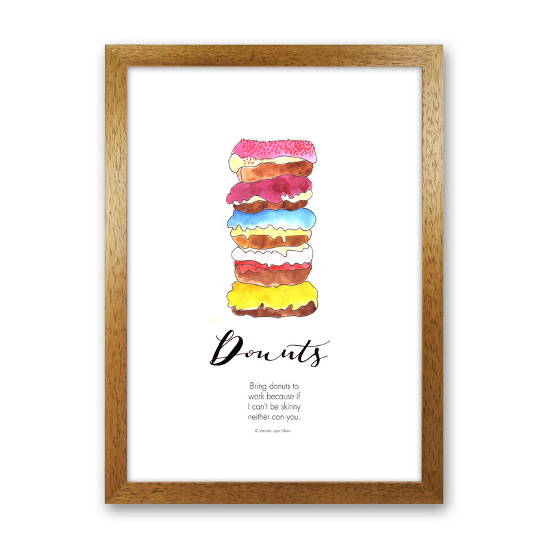 Donuts to Work, Kitchen Food & Drink Art Prints Oak Grain