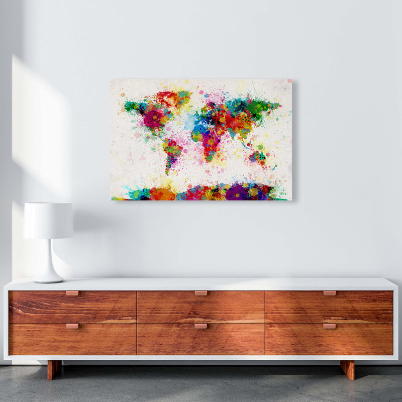 World Map Paint Splashes Art Print by Michael Tompsett A1 Canvas