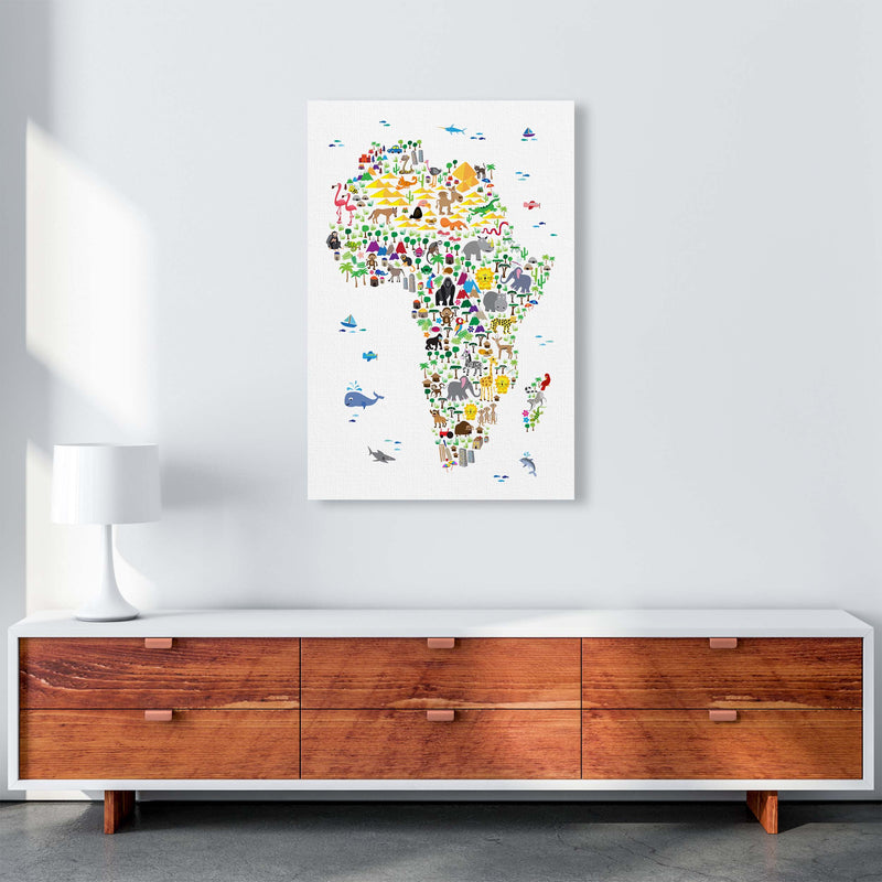 Animal Map of Africa Nursery Art Print by Michael Tompsett A1 Canvas