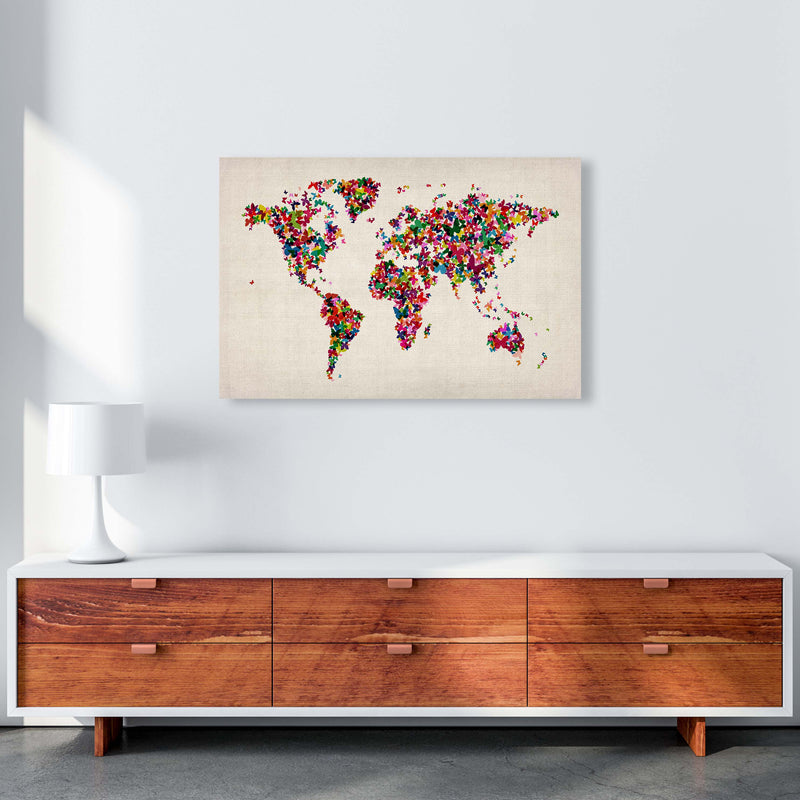 Butterfly Map of the World Art Print by Michael Tompsett A1 Canvas