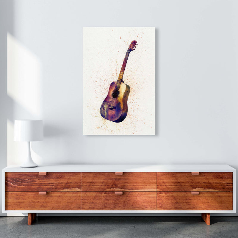 Acoustic Guitar Watercolour  by Michael Tompsett A1 Canvas