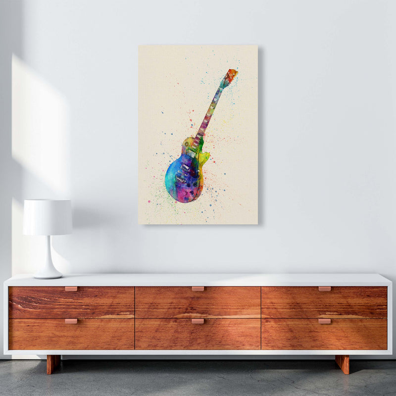 Electric Guitar Watercolour Ii Multi-Colour Print by Michael Tompsett A1 Canvas