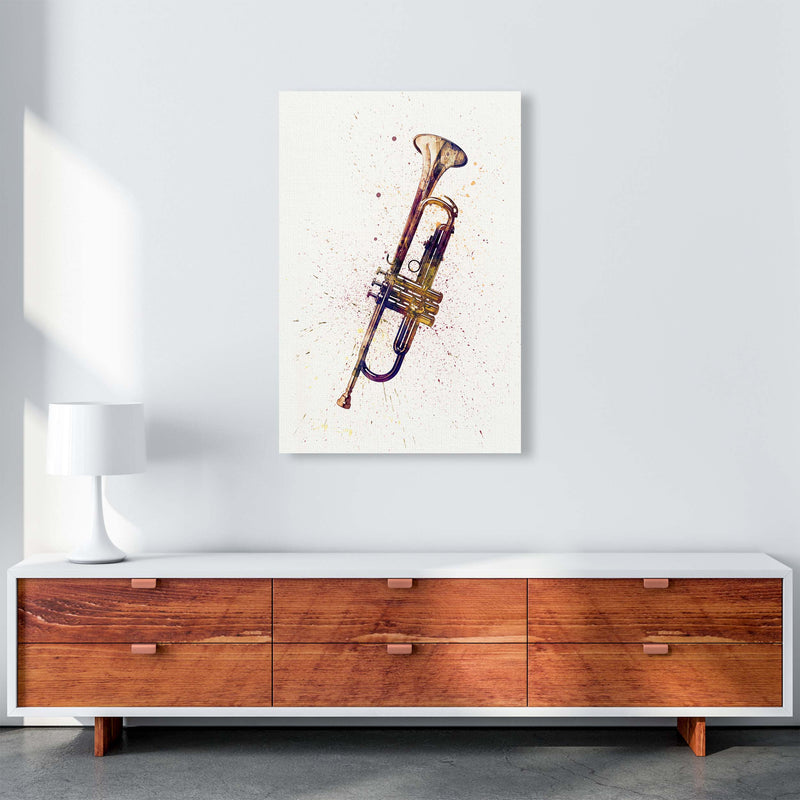 Trumpet Watercolour Music Art Print by Michael Tompsett A1 Canvas