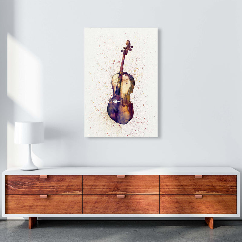Cello Watercolour Music Art Print by Michael Tompsett A1 Canvas
